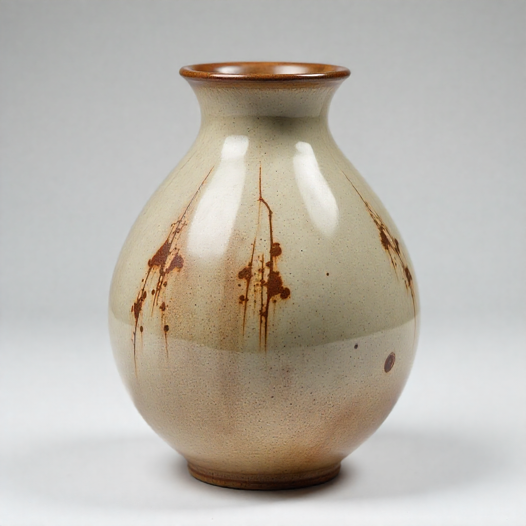 Handcrafted ceramic vase with organic texture